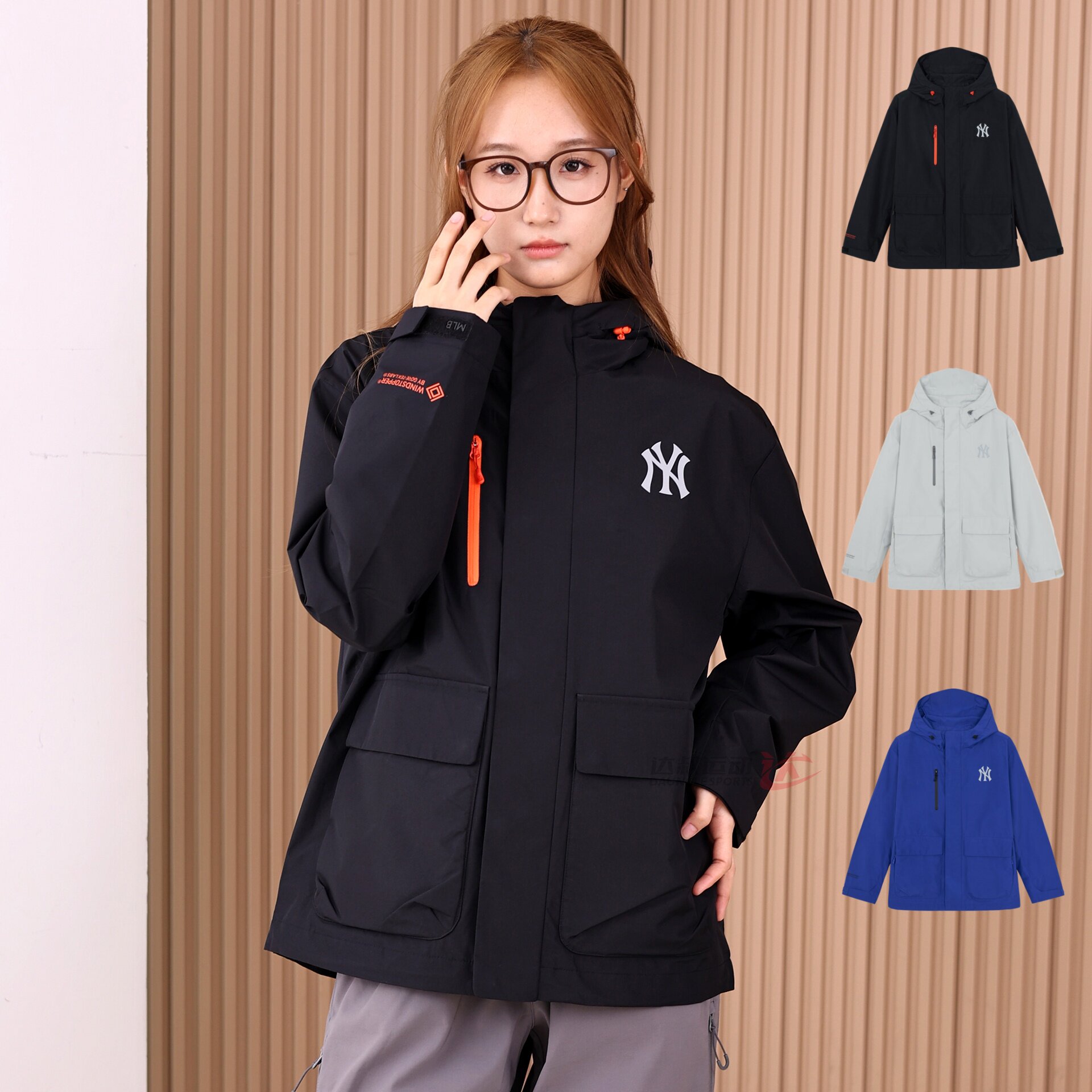 MLB冲锋衣外套男女NY运动夹克