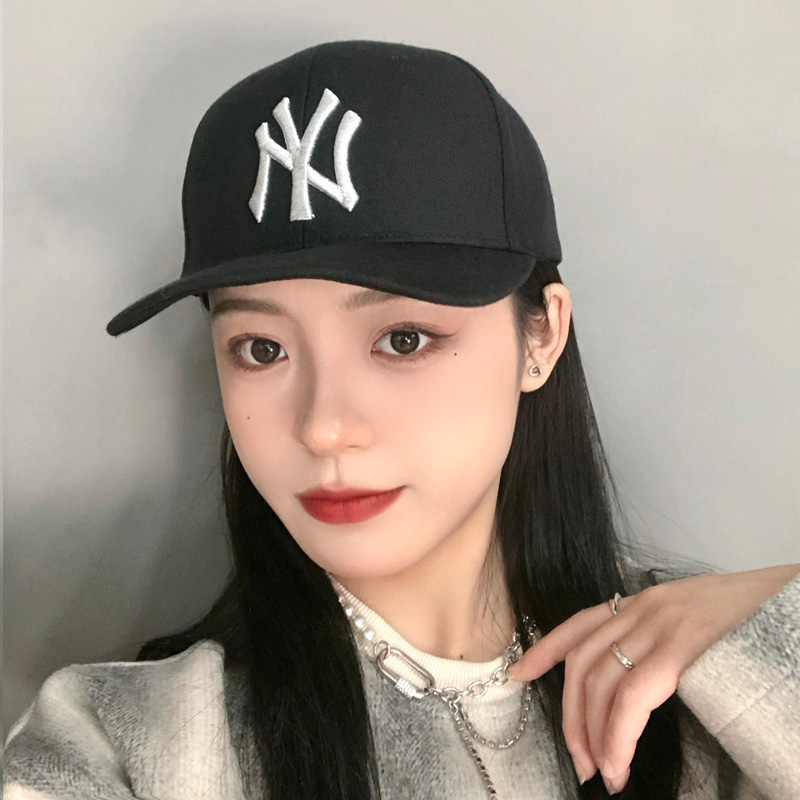 MLB帽子男女同款棒球帽NY刺绣大标硬顶鸭舌帽运动遮阳帽3ACPIG01N