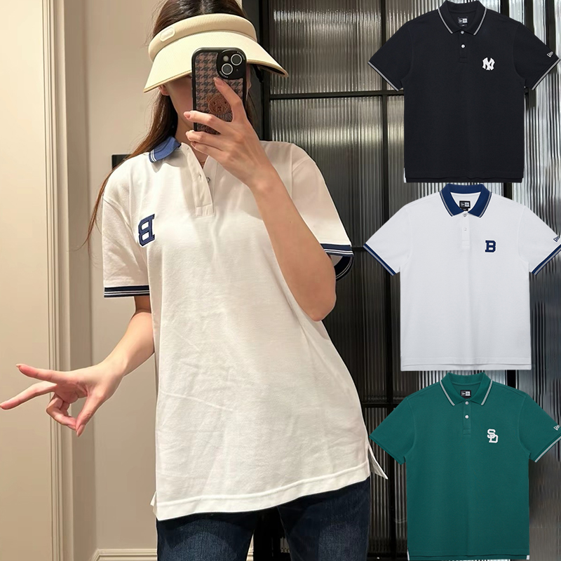 24新款NewEra纽亦华MLB短袖男女NY刺绣小标POLO衫运动T恤14187362 运动服/休闲服装 运动T恤 原图主图