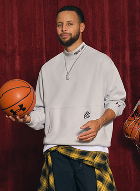 25新款UA安德玛男子卫衣库里CURRY半高领休闲运动套头衫6012756