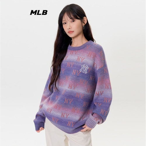 MLB运动毛衣男女情侣针织衫线衫