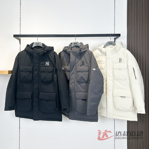 MLB情侣NY工装风连帽羽绒服