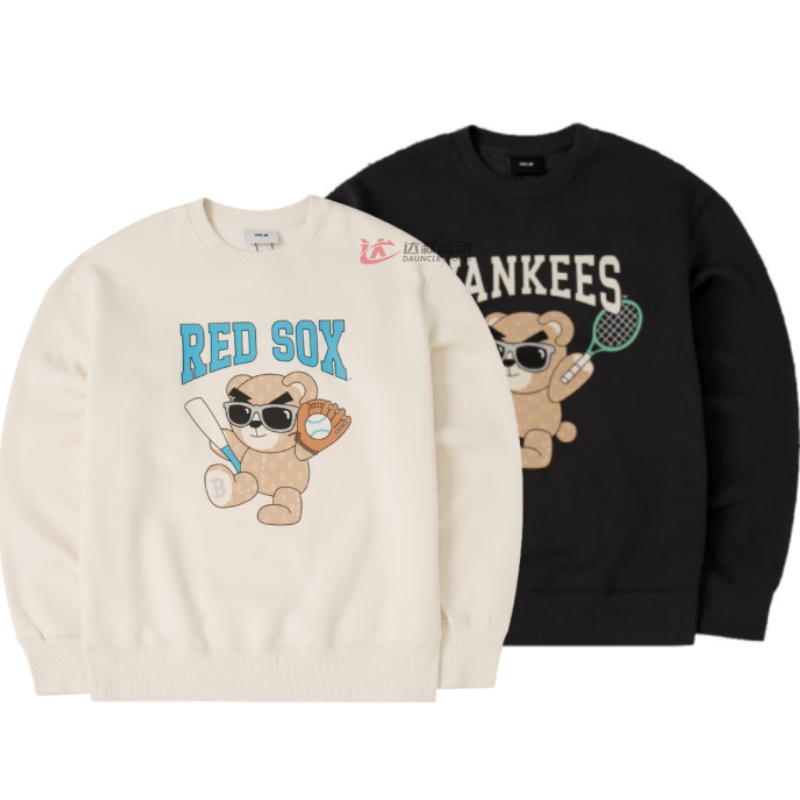 MLB男女圆领皱眉熊运动卫衣