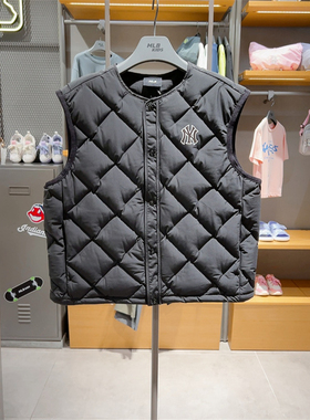 24新款MLB儿童羽绒马甲男女童NY小标简约保暖棉羽背心7ADVB0446