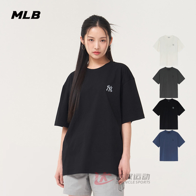 MLB情侣NY小标印花纯色圆领短袖