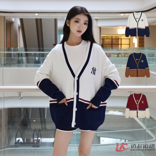 MLB复古学院风针织外套运动毛衣