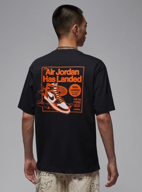 Jordan25新款Nike耐克短袖男子AJ印花纯棉圆领休闲运动T恤HQ8973