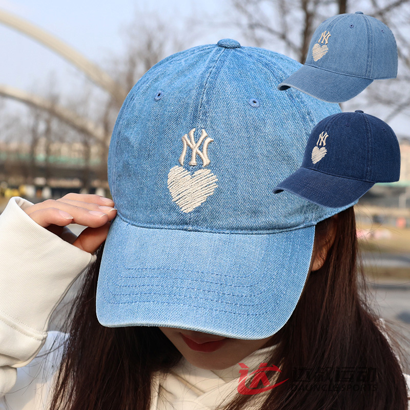MLB男女棒球帽NY刺绣爱心运动帽