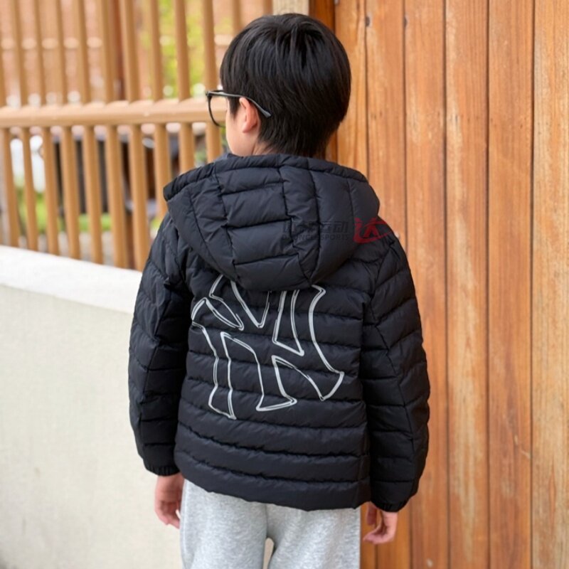 26新款MLB儿童羽绒服男女童NY大标连帽鸭绒保暖棉羽外套7ADJB1166
