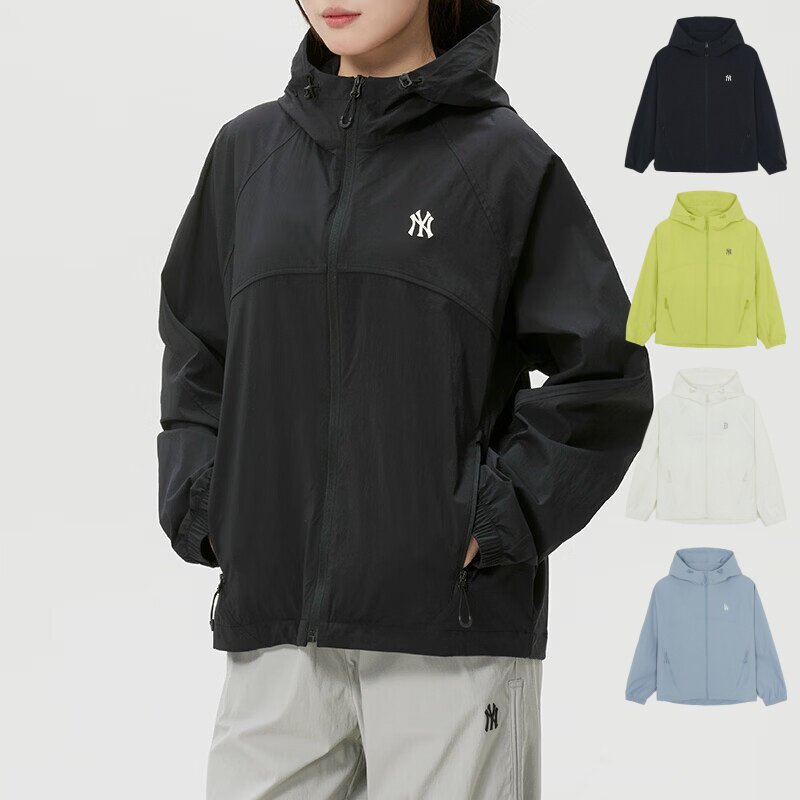 26新款MLB情侣外套男女NY小标防泼水凉感休闲运动夹克3AWJB0163