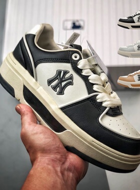 24新款MLB情侣学长鞋男女NY复古学院风厚底增高休闲鞋3ASXCLS4N