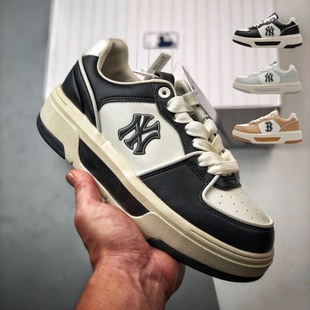 3ASXCLS4N 男女NY复古学院风厚底增高休闲鞋 24新款 MLB情侣学长鞋