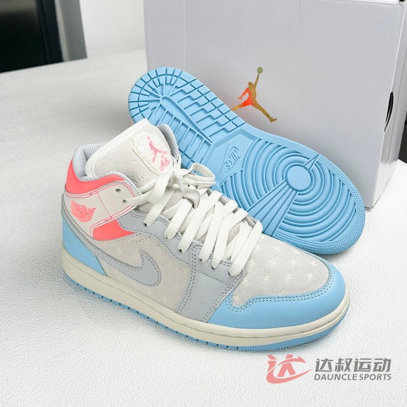 25新款Jordan耐克乔丹复古篮球鞋女子AJ1MID中帮运动休闲鞋IM7420