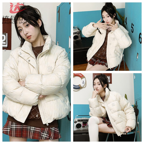 MLB女NY复古暗花鹅绒运动羽绒服