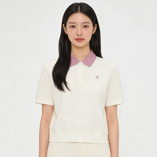 26新款MLB短袖女子NY小标POLO衫翻领防晒休闲运动T恤3FPQB0163