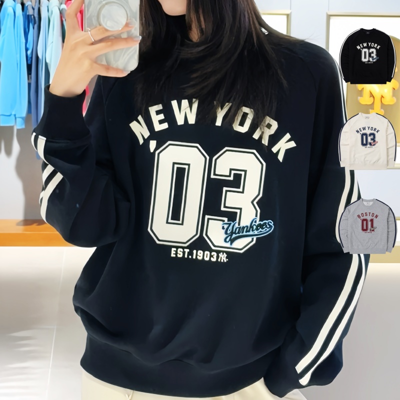 MLB男女NY复古学院风运动卫衣