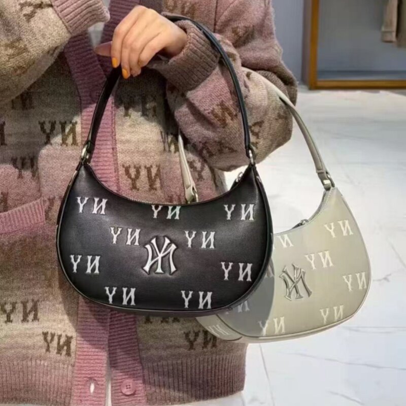 26新款MLB腋下包女子NY复古老花单肩休闲挎包手提拎包3ABQM016N