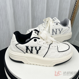 3ASXE035N 男女NY复古老花厚底增高运动休闲鞋 25新款 MLB情侣学长鞋