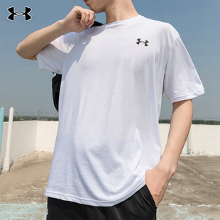 UA安德玛T恤男速干短袖宽松新款透气运动服黑色男士健身服1370951