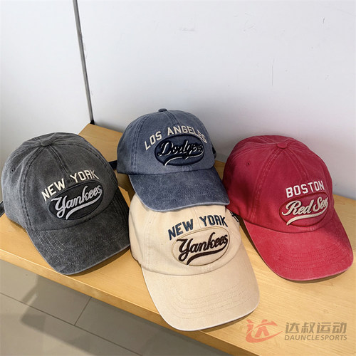 MLB情侣NY学院风字母刺绣棒球帽