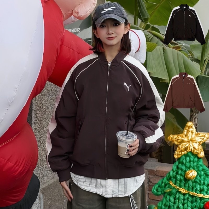 26新款PUMA彪马外套男女T7复古拼接防泼水夹棉运动休闲夹克636859