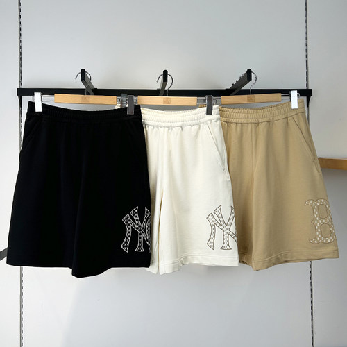 MLB情侣NY复古老花大标印花短裤