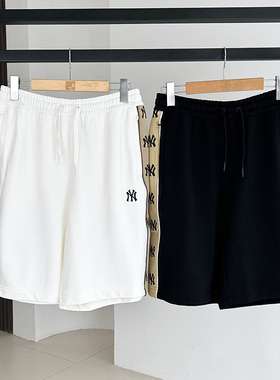 25新款MLB情侣短裤男女NY小标刺绣字母串标针织运动裤3ASPM0353