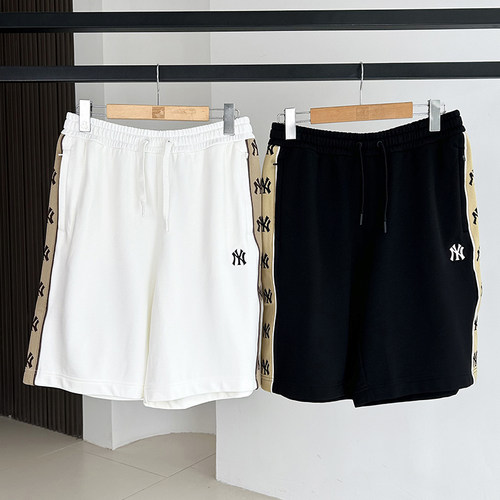 MLB情侣NY小标刺绣字母串标短裤