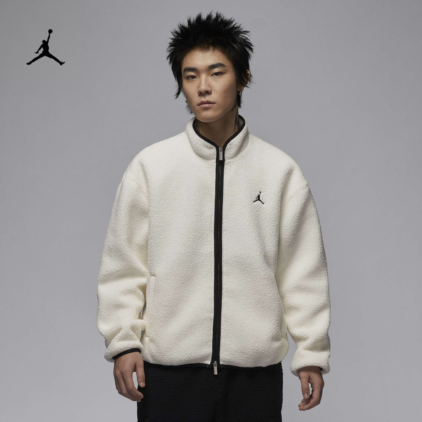 Jordan25新款Nike耐克男子外套仿羊羔绒立领保暖运动夹克FV7449