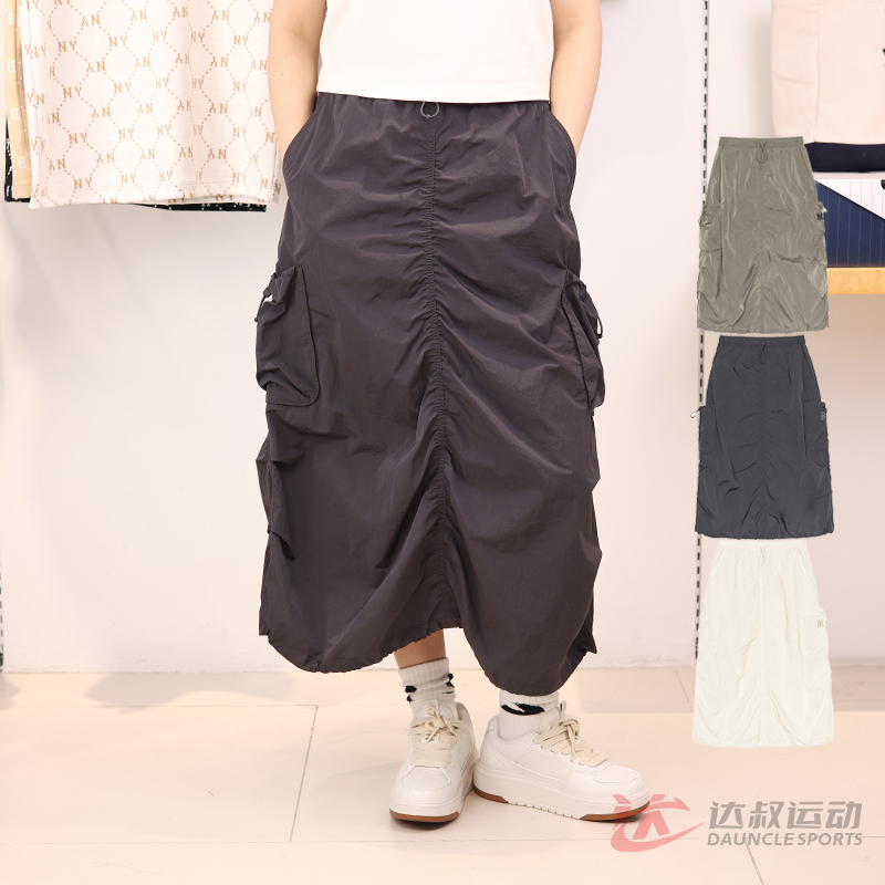 MLB女款涼感抽繩降落傘裙半身裙