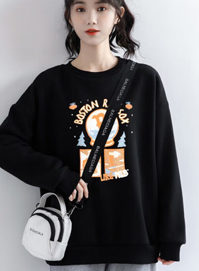 MLB情侣卫衣NY男女涂鸦LIKE系列印花运动服休闲套头衫3AMTL1034