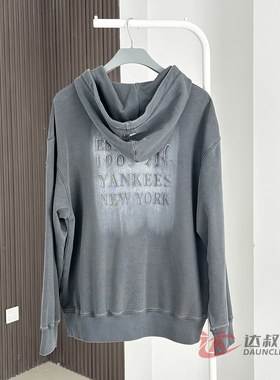 25新款MLB情侣卫衣男女NY复古连帽宽松运动休闲套头衫3AHDV0554