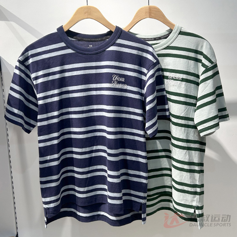 UA安德玛男女短袖条纹运动T恤