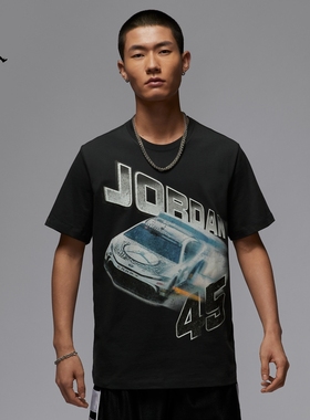 Jordan25新款Nike耐克男子短袖AJ赛车印花纯棉圆领运动T恤IB7352