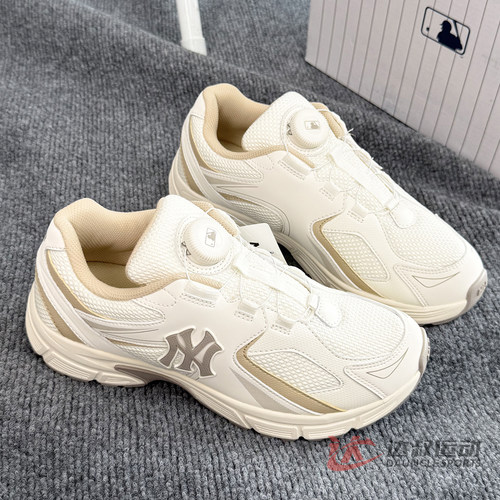MLB大童NY复古旋钮厚底老爹鞋