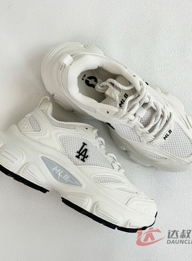 25新款MLB情侣老爹鞋男女复古网面厚底增高运动休闲鞋3ASHW055N