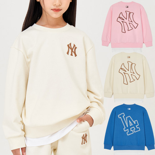 MLB男女童运动卫衣NY圆领套头衫