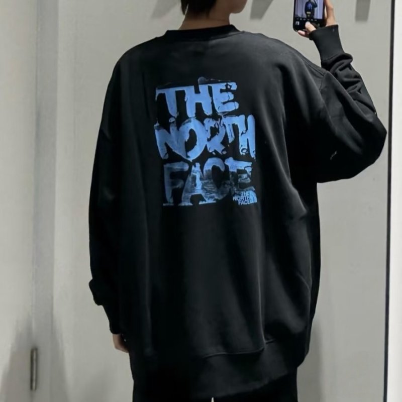 25新款TheNorthFace北面运动卫衣男女涂鸦印花宽松休闲套头衫8F0M