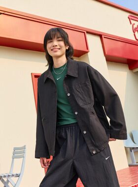 26新款NIKE耐克男女夹克OVERSIZE风摇粒绒里料运动休闲外套IQ0087