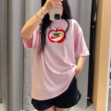 25新款Nike耐克女子短袖OVERSIZE风纯棉圆领休闲运动T恤IB5577