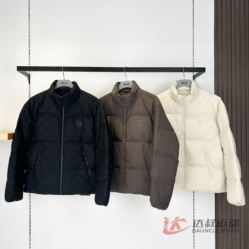 MLB男女NY暗纹老花满印羽绒服