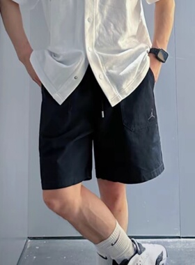 JORDAN耐克AJ短裤男子乔丹飞人刺绣梭织运动休闲宽松五分裤FV7266