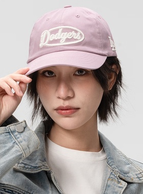 26新款MLB情侣棒球帽男女复古字母学院风软顶运动鸭舌帽3ACPV036N