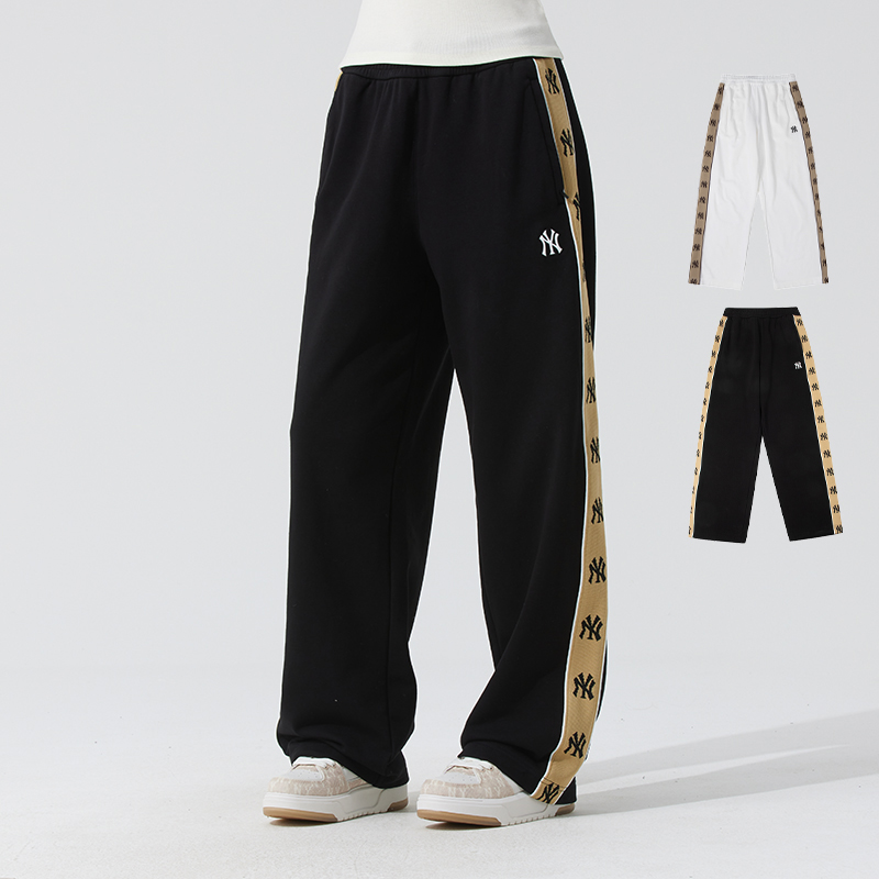 MLB情侣NY串标直筒针织运动长裤