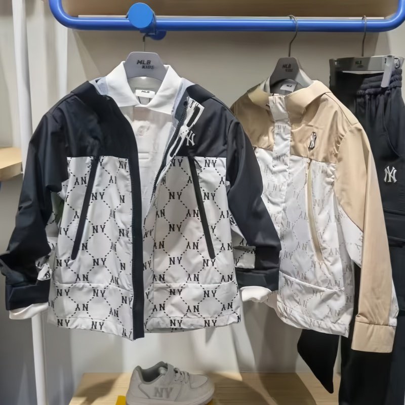 26新款MLB儿童冲锋衣外套男女童NY复古老花休闲运动夹克7AWJM0161,运动服/休闲服装,运动茄克/外套,淘宝优惠券,粉丝福利购,淘宝优惠卷
