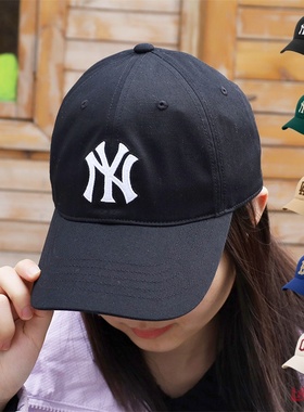 24新款MLB情侣棒球帽男女NY刺绣大标防晒运动休闲鸭舌帽3ACPB064N