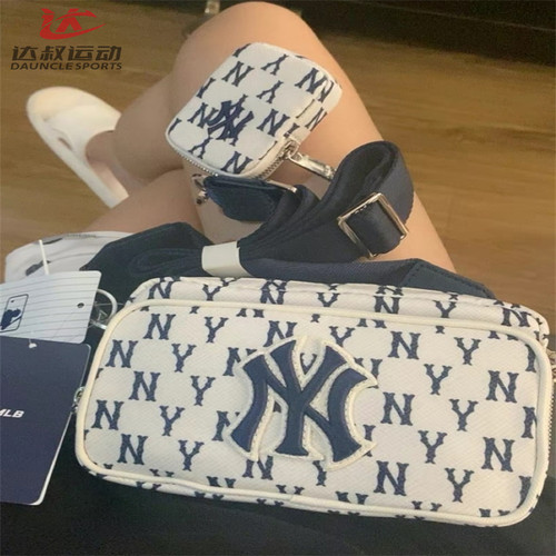 MLB情侣NY复古老花满标挎包胸包