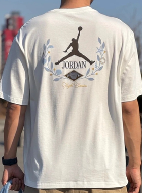 Jordan25新款Nike耐克短袖男子乔丹AJ印花纯棉休闲运动T恤IF0381
