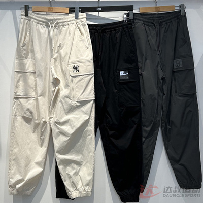 MLB情侣NY小标束脚工装裤长裤