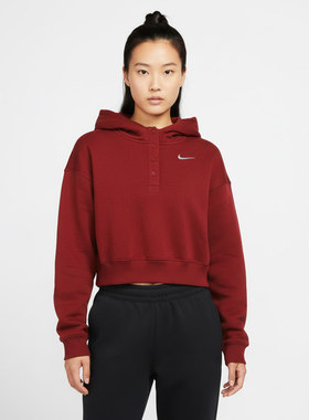 26新款Nike耐克女子卫衣PHOENIX短款加绒连帽运动套头衫IF0259